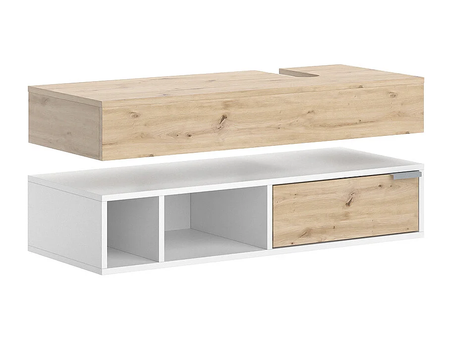 Meuble sous vasque simple blanc 100x40x15 henri