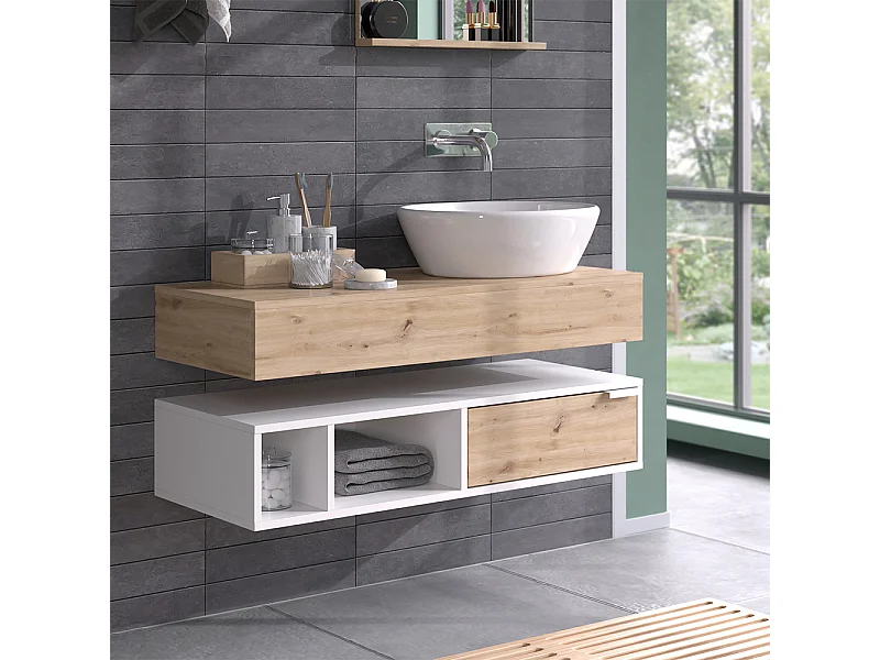 Waschbeckenunterschrank weiß 100x40x15 henri