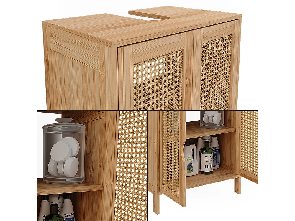 Wastafelonderkast bamboe 48x29x60 liora