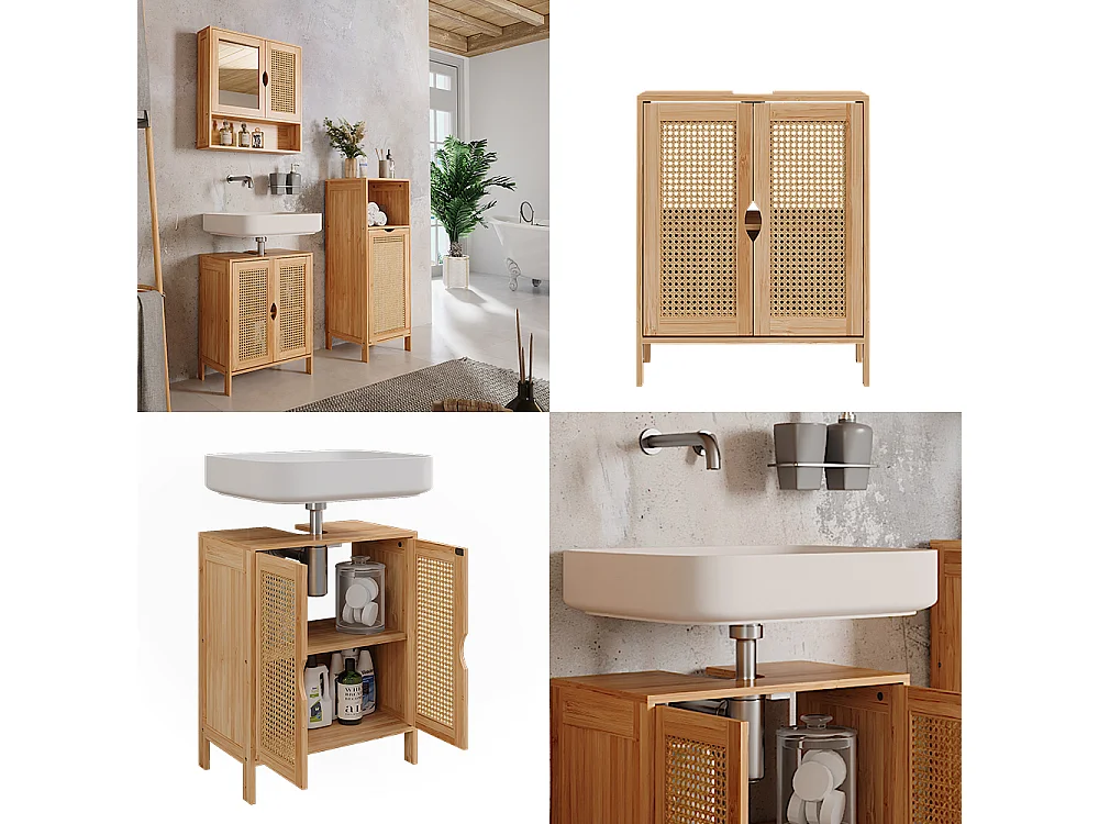 Wastafelonderkast bamboe 48x29x60 liora