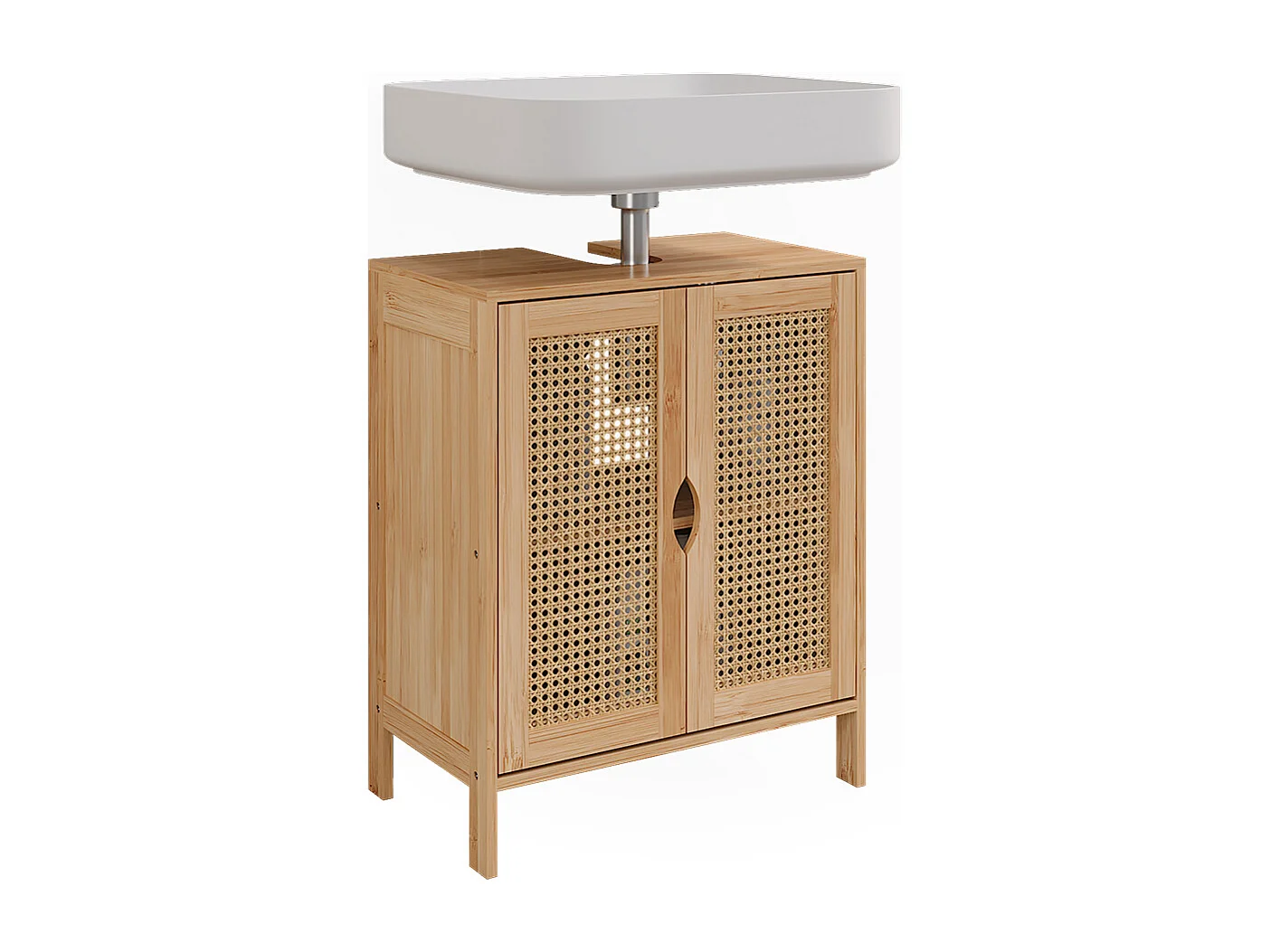 Meuble sous lavabo bambou 48x29x60 liora