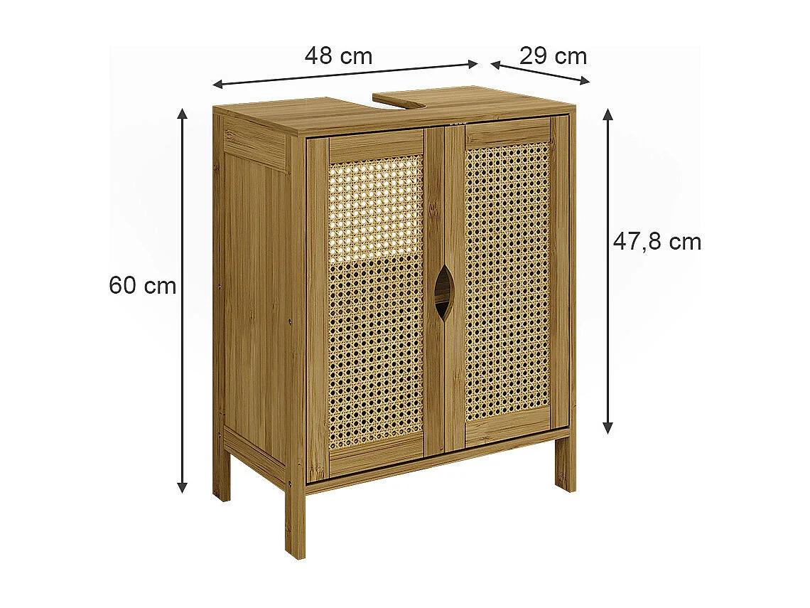 Wastafelonderkast bamboe 48x29x60 liora