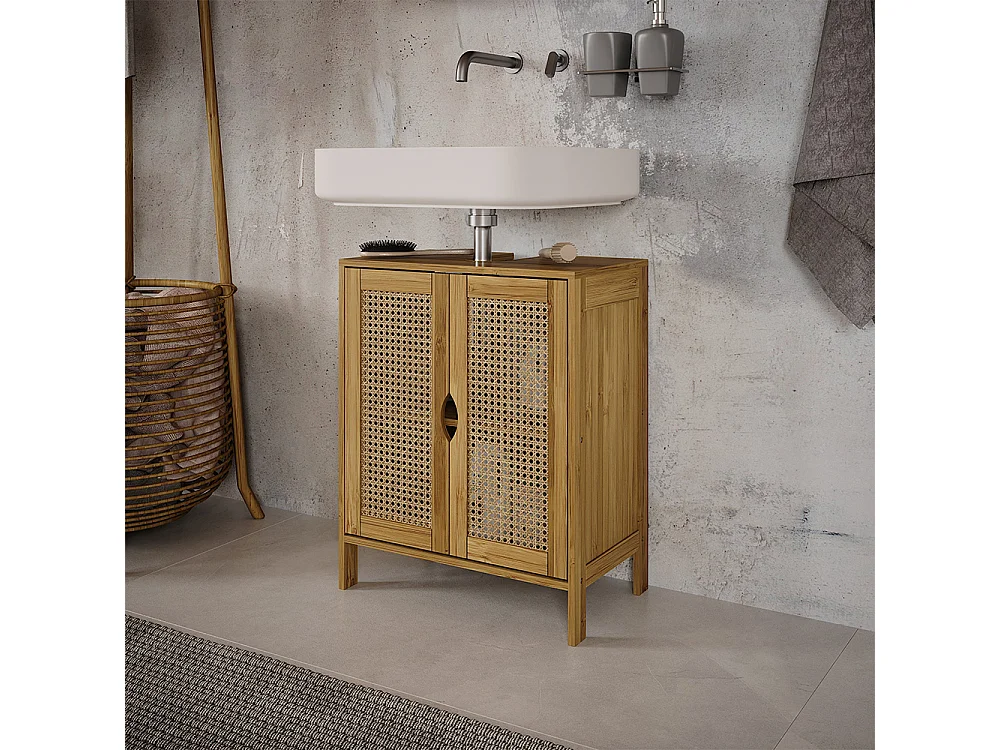 Wastafelonderkast bamboe 48x29x60 liora