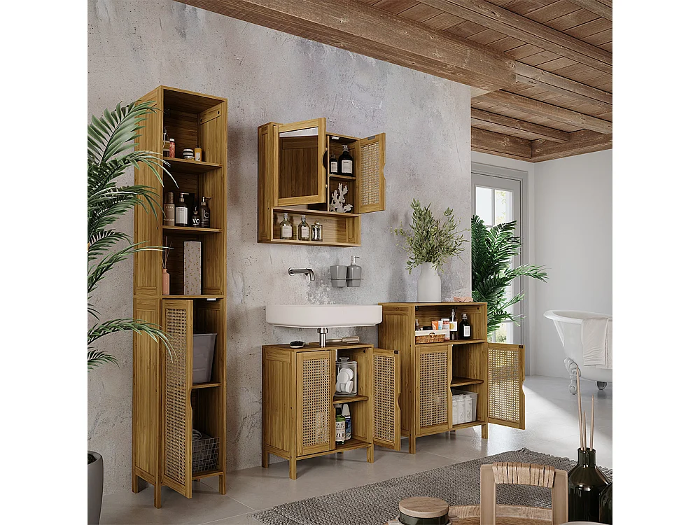 Wastafelonderkast bamboe 48x29x60 liora