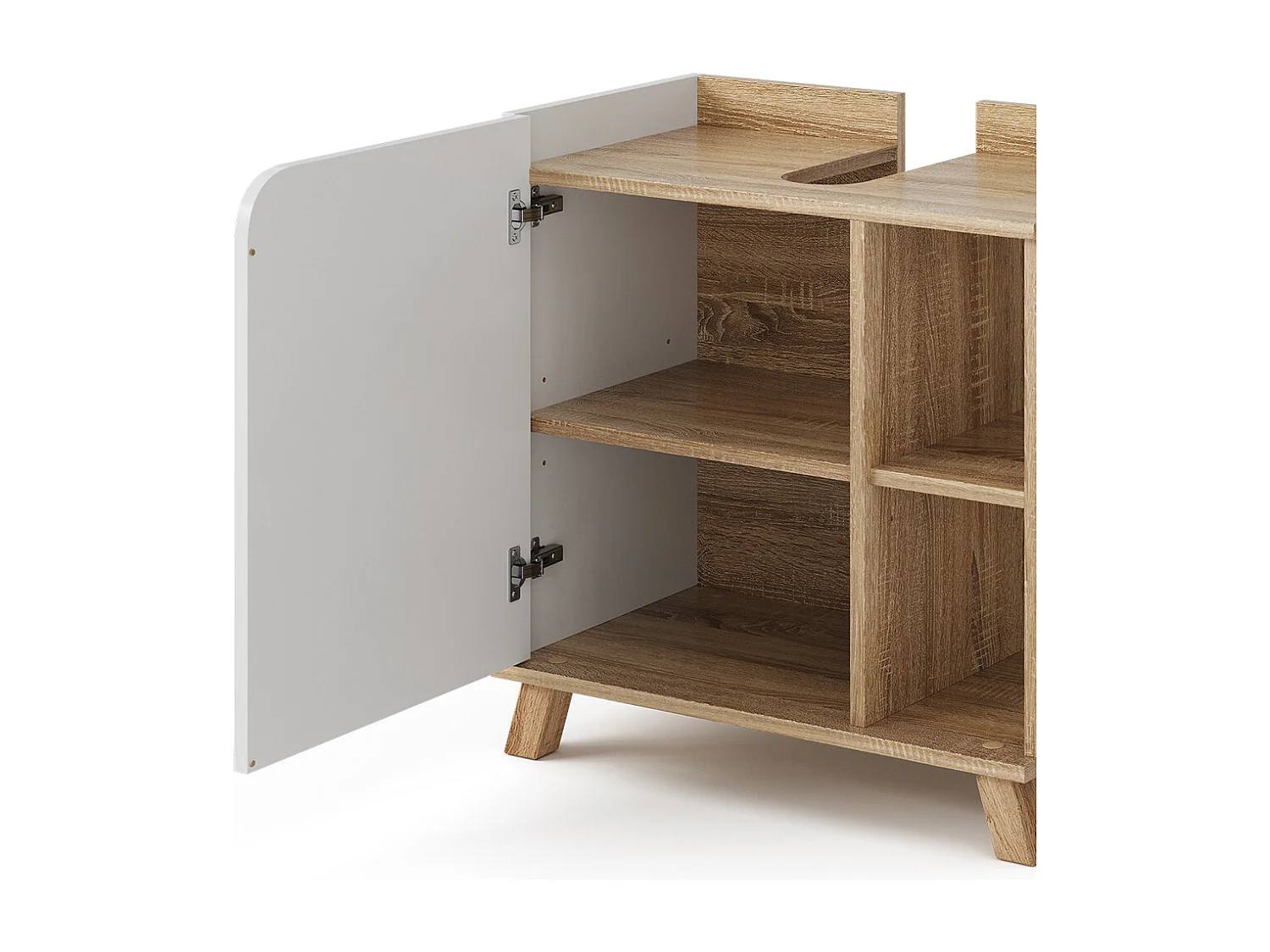Meuble vasque simple sonoma/blanc 60x35x65 karen