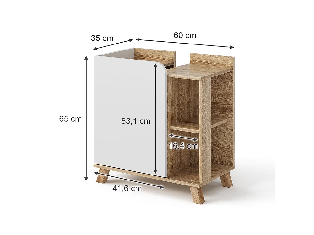 Szafka pod umywalkę sonoma/biały 60x35x65 karen