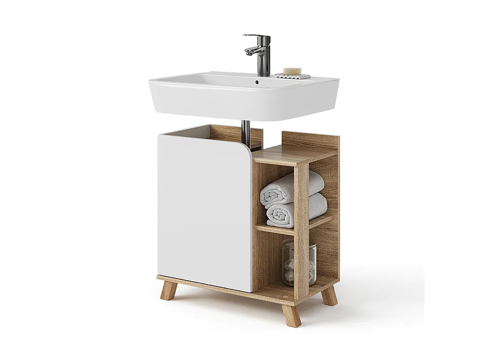 Szafka pod umywalkę sonoma/biały 60x35x65 karen