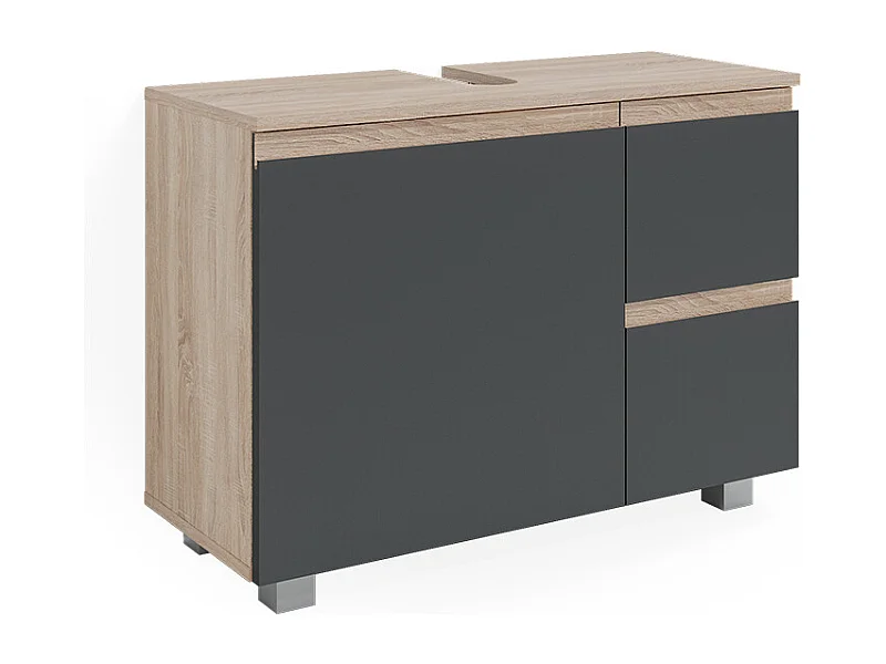 Meuble sous vasque simple anthracite 80x33x60.8 j-shape