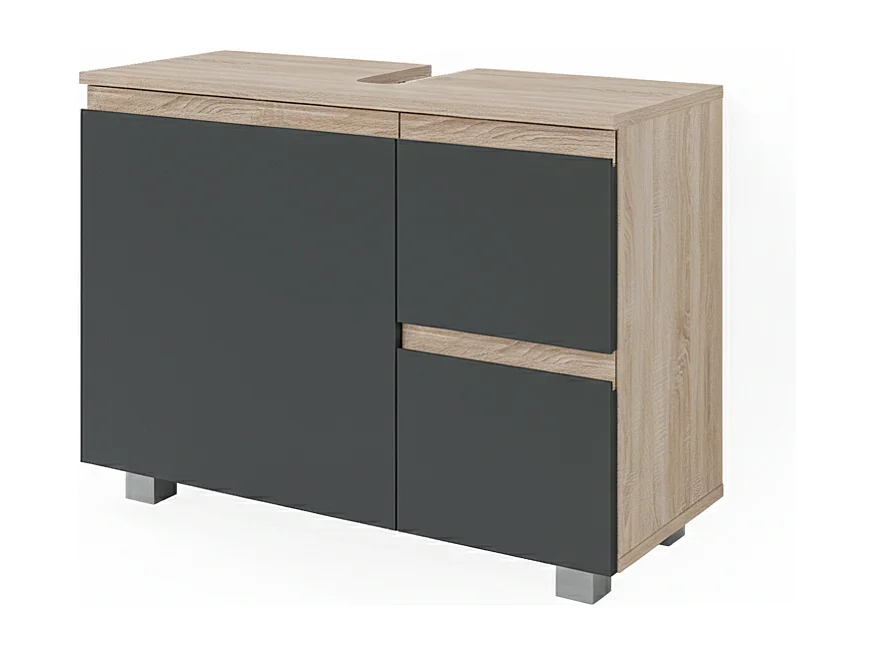 Meuble sous vasque simple anthracite 80x33x60.8 j-shape