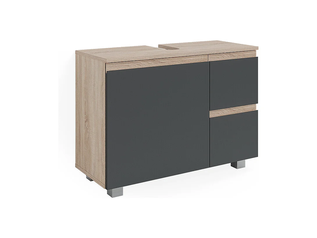 Meuble sous vasque simple anthracite 80x33x60.8 j-shape