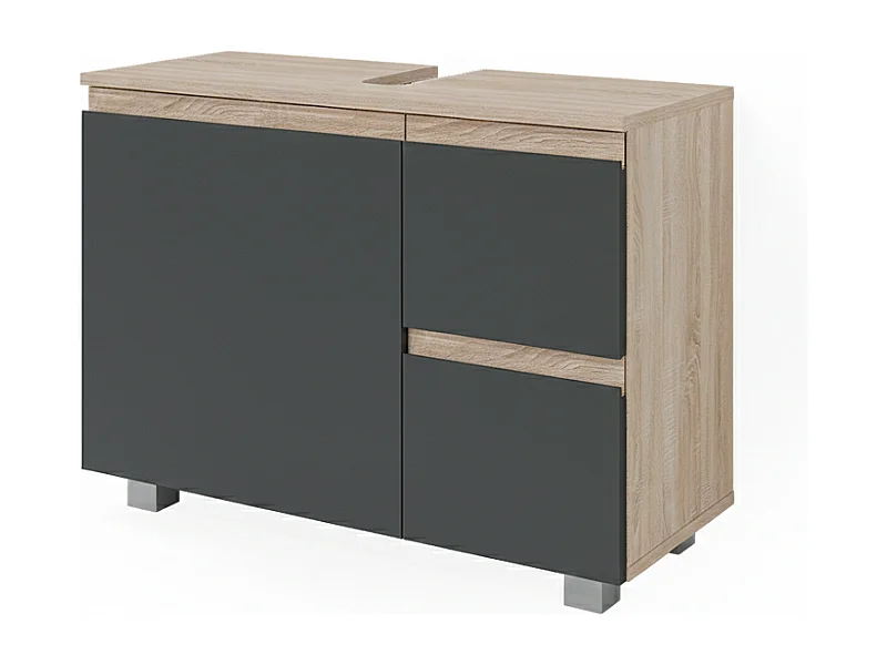 Meuble sous vasque simple anthracite 80x33x60.8 j-shape