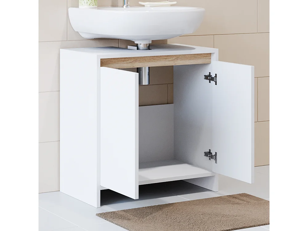 Mobile sottolavabo per bagno bianco/sonoma 58x33x60 emma