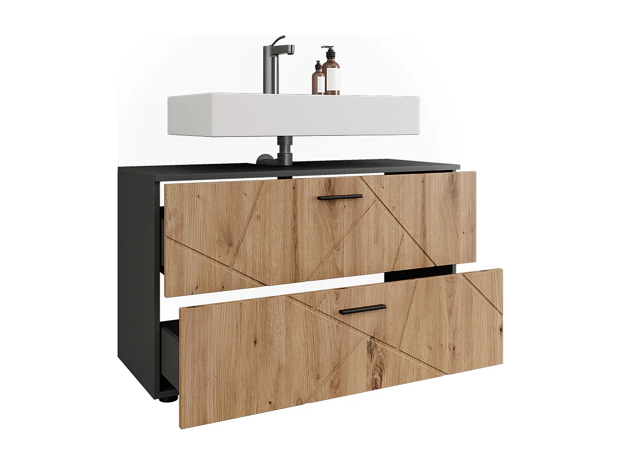 Mobiletto per lavabo antracite/artisan 100.1x41x60.6 irma