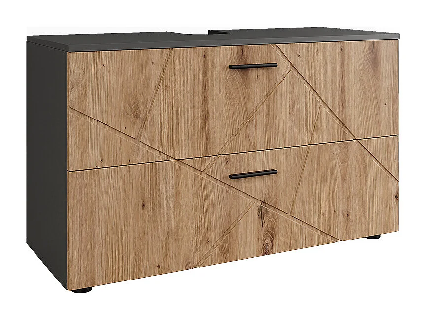 Meuble sous vasque anthracite/artisan 100.1x41x60.6 irma