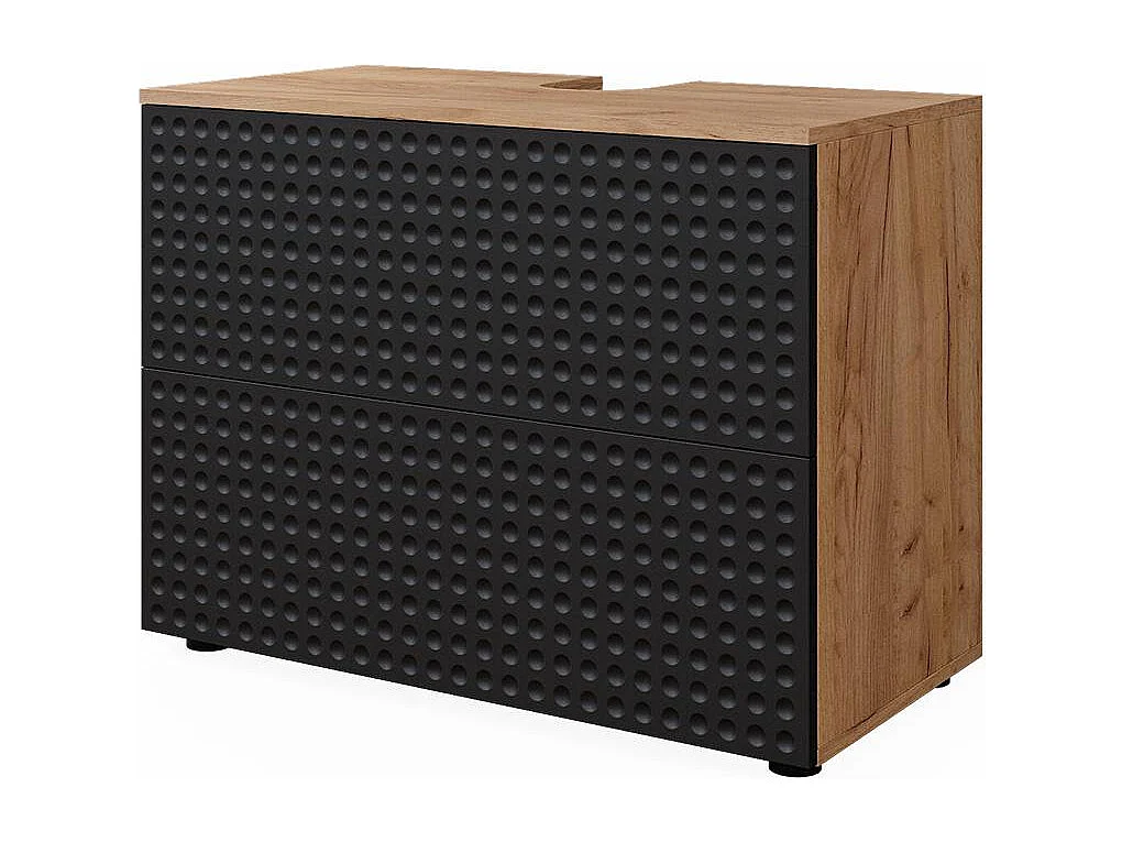 Meuble sous vasque simple anthracite à pois 80x41x58.6 irma