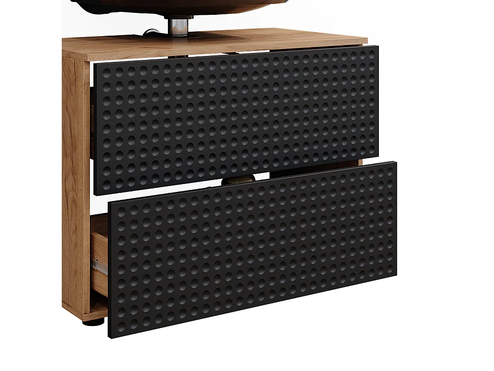 Meuble sous vasque simple anthracite à pois 80x41x58.6 irma