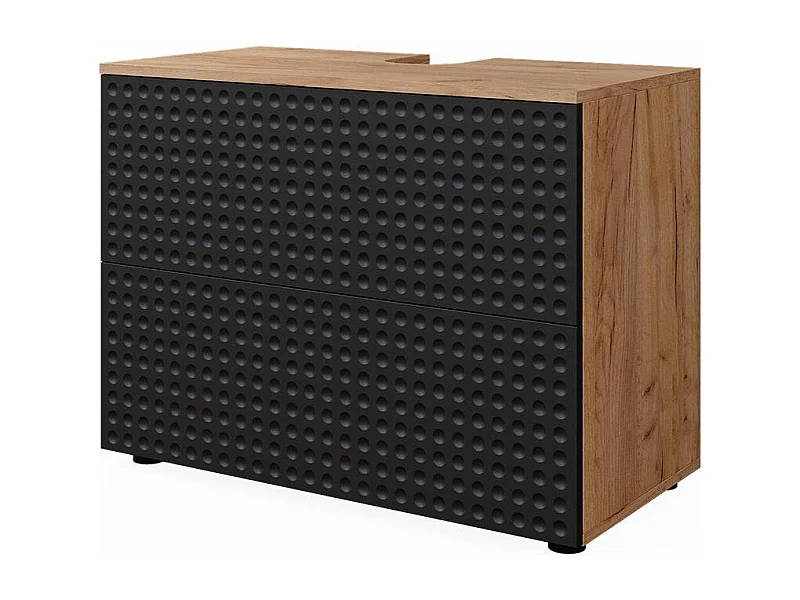 Meuble sous vasque simple anthracite à pois 80x41x58.6 irma