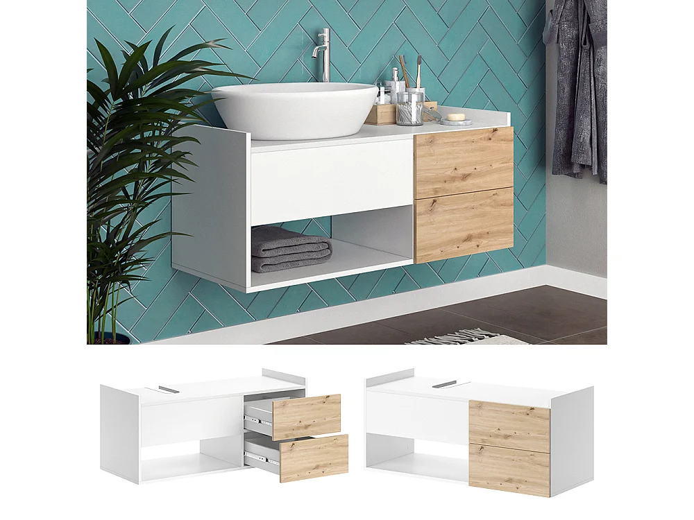 Mobile sottolavabo per bagno bianco 105x43.8x45 alf