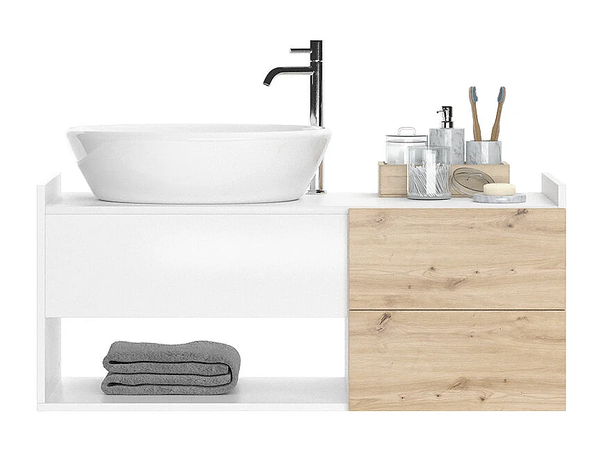 Meuble sous vasque simple blanc 105x43.8x45 alf