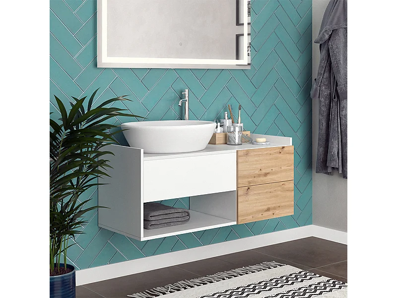 Armário inferior para lavatório branco 105x43.8x45 alf