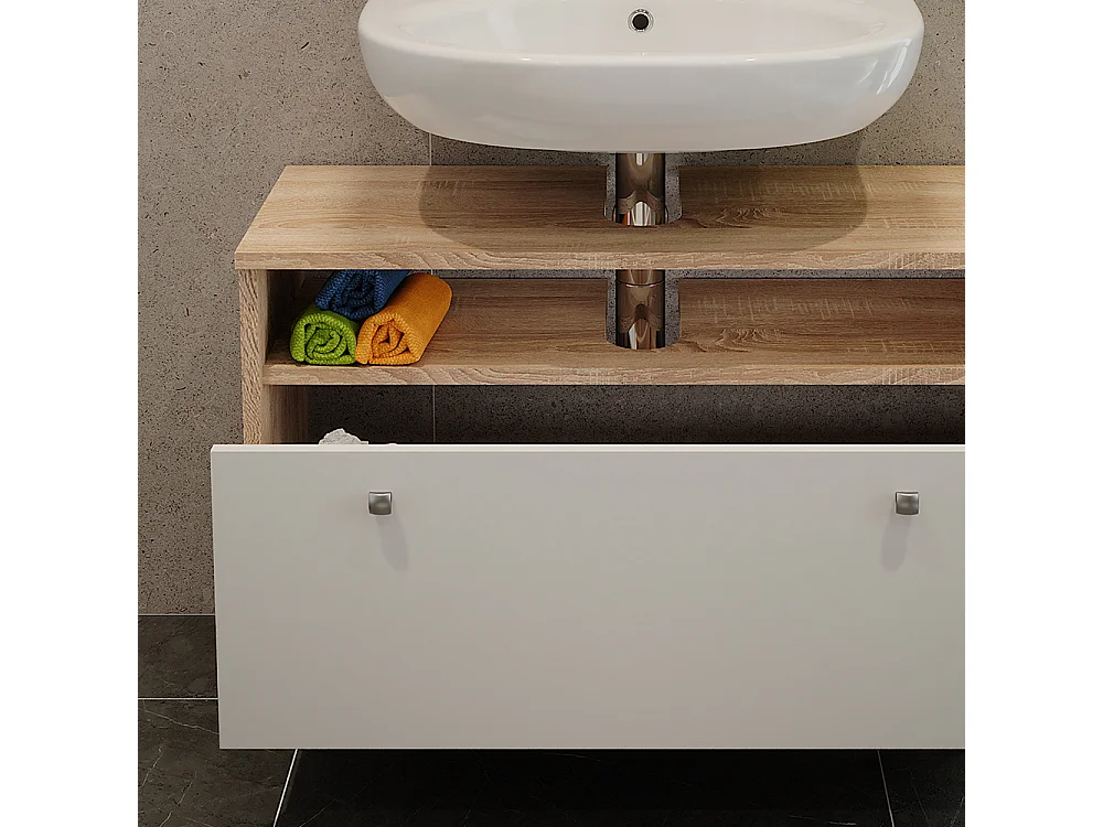 Mobiletto per lavabo sonoma/bianco 80.2x32x54 fynn