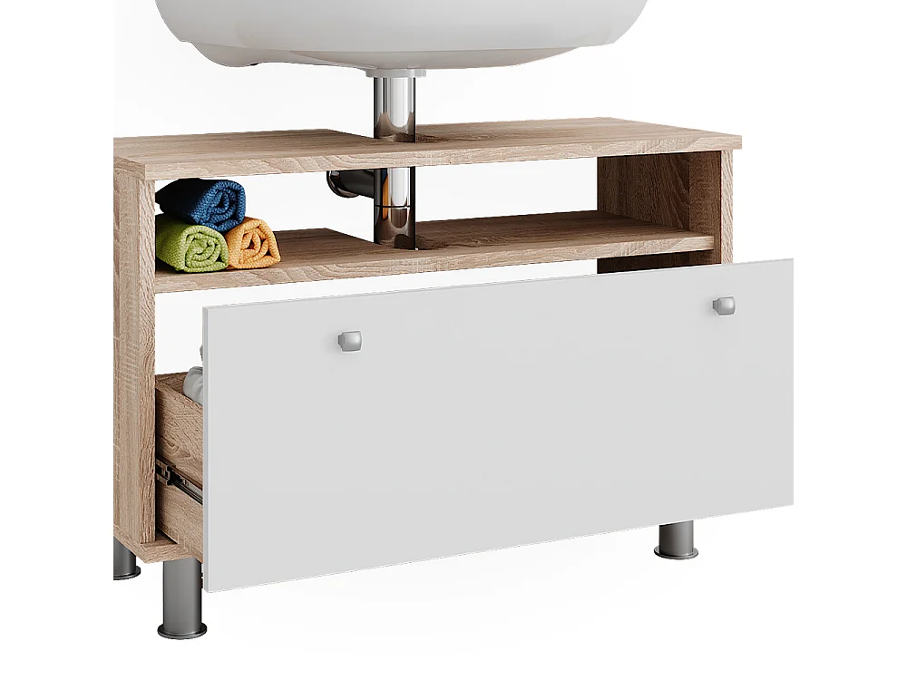 Meuble sous-vasque sonoma/blanc 80.2x32x54 fynn