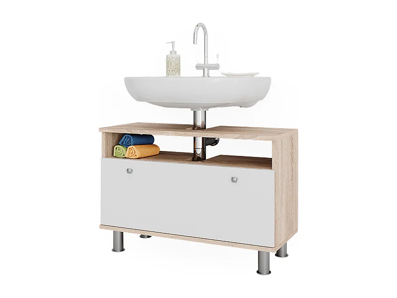 Meuble sous-vasque sonoma/blanc 80.2x32x54 fynn