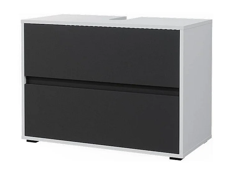 Meuble sous vasque simple blanc/anthracite 80.2x40.1x58.2 maltin