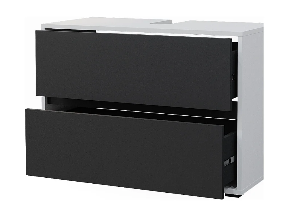 Meuble sous vasque simple blanc/anthracite 80.2x40.1x58.2 maltin