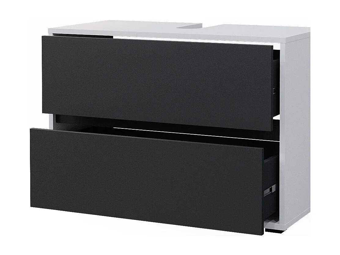 Meuble sous vasque simple blanc/anthracite 80.2x40.1x58.2 maltin