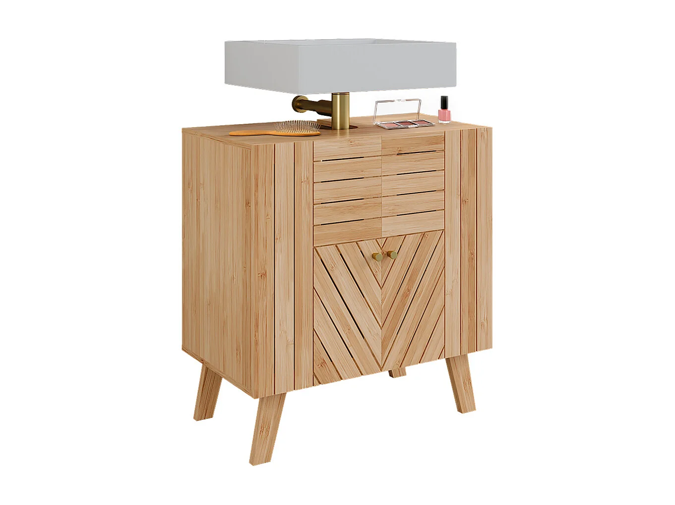 Meuble sous lavabo bambou 60x36x65 lucie