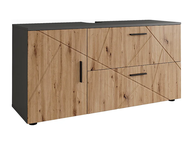 Meuble sous vasque anthracite/artisan 120.1x41x60.6 irma