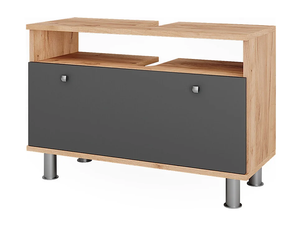 Meuble sous-vasque chêne doré/anthracite 80.2x32x54 fynn