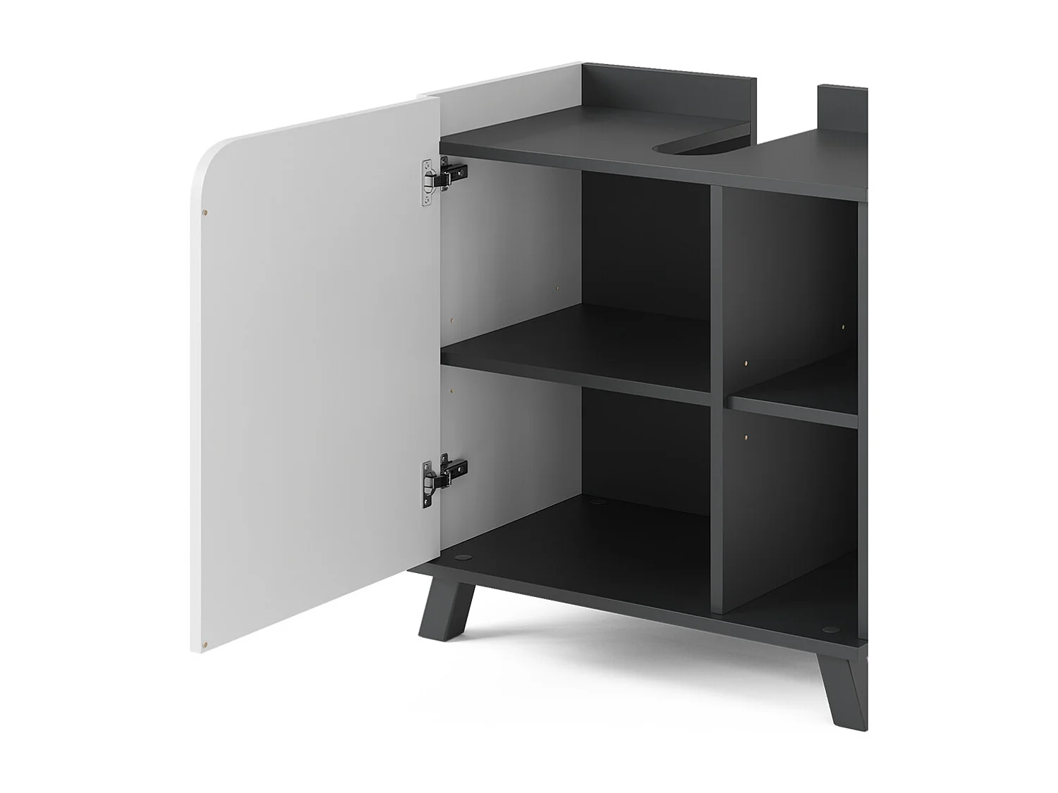 Meuble sous lavabo anthracite/blanc 60x35x65 karen