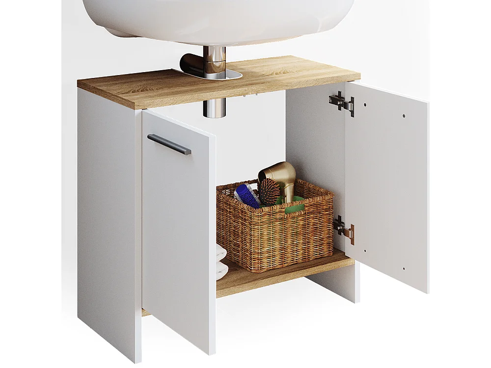 Mobile sottolavabo per bagno bianco 60.4x28.1x55 elvio