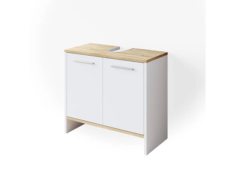 Meuble sous vasque simple blanc 60.4x28.1x55 elvio