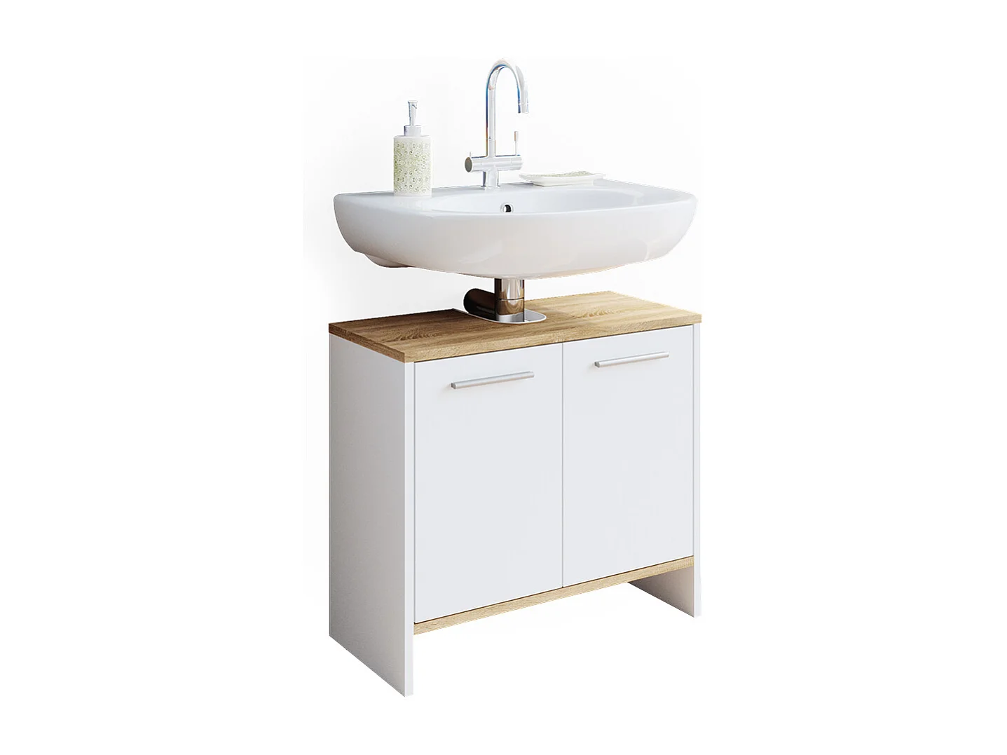 Meuble sous vasque simple blanc 60.4x28.1x55 elvio