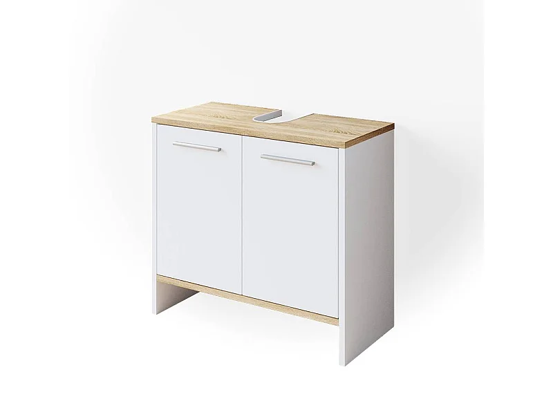 Meuble sous vasque simple blanc 60.4x28.1x55 elvio