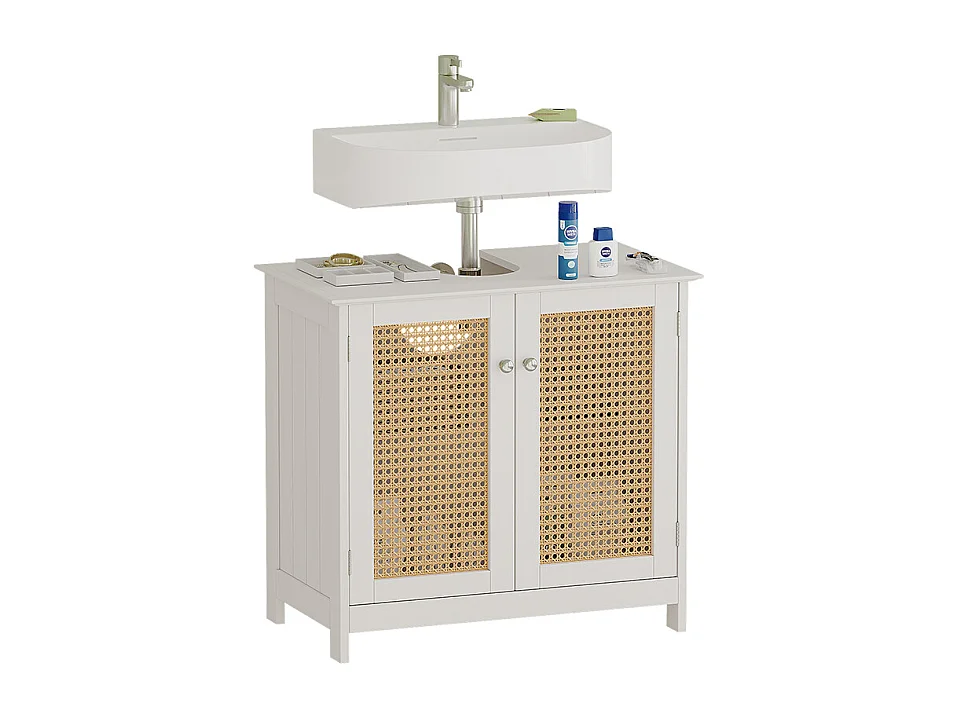 Meuble sous vasque simple blanc 60x35x58 rosario