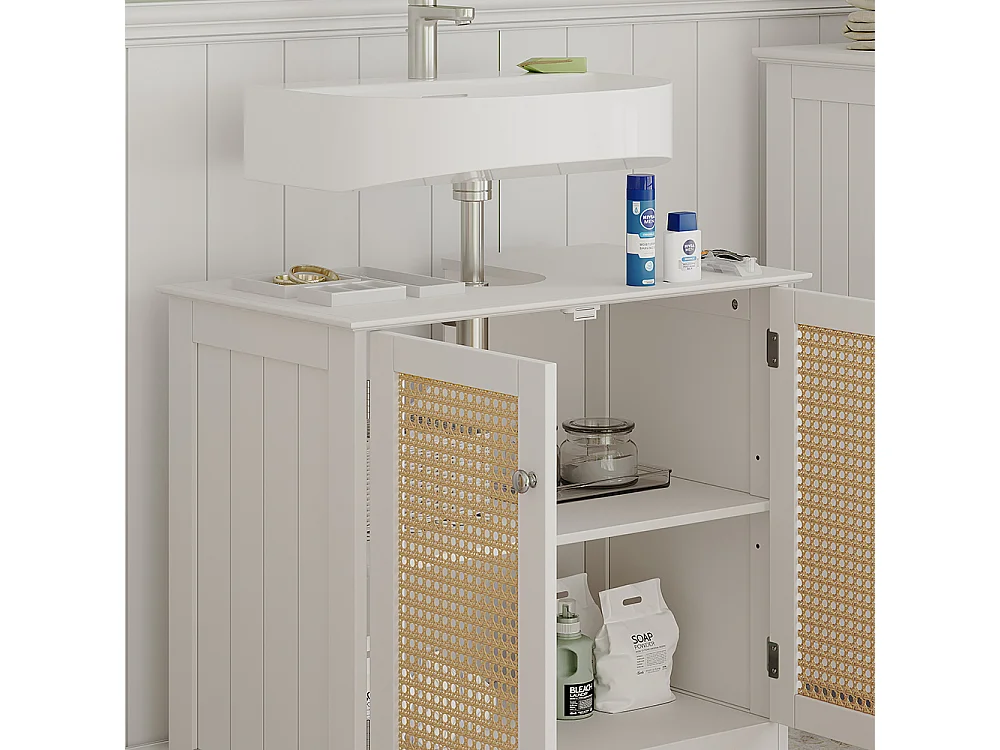 Meuble sous vasque simple blanc 60x35x58 rosario