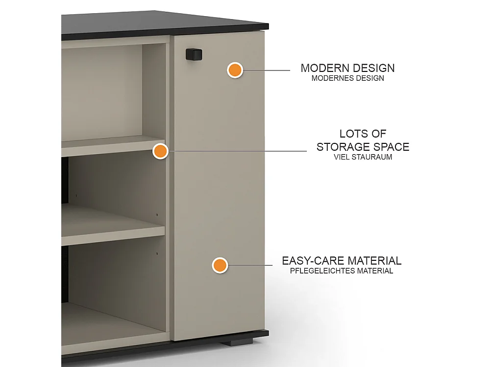 Meuble sous lavabo grège 80x37x59 joli