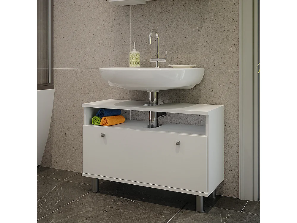 Mobiletto per lavabo bianco 80.2x32x54 fynn