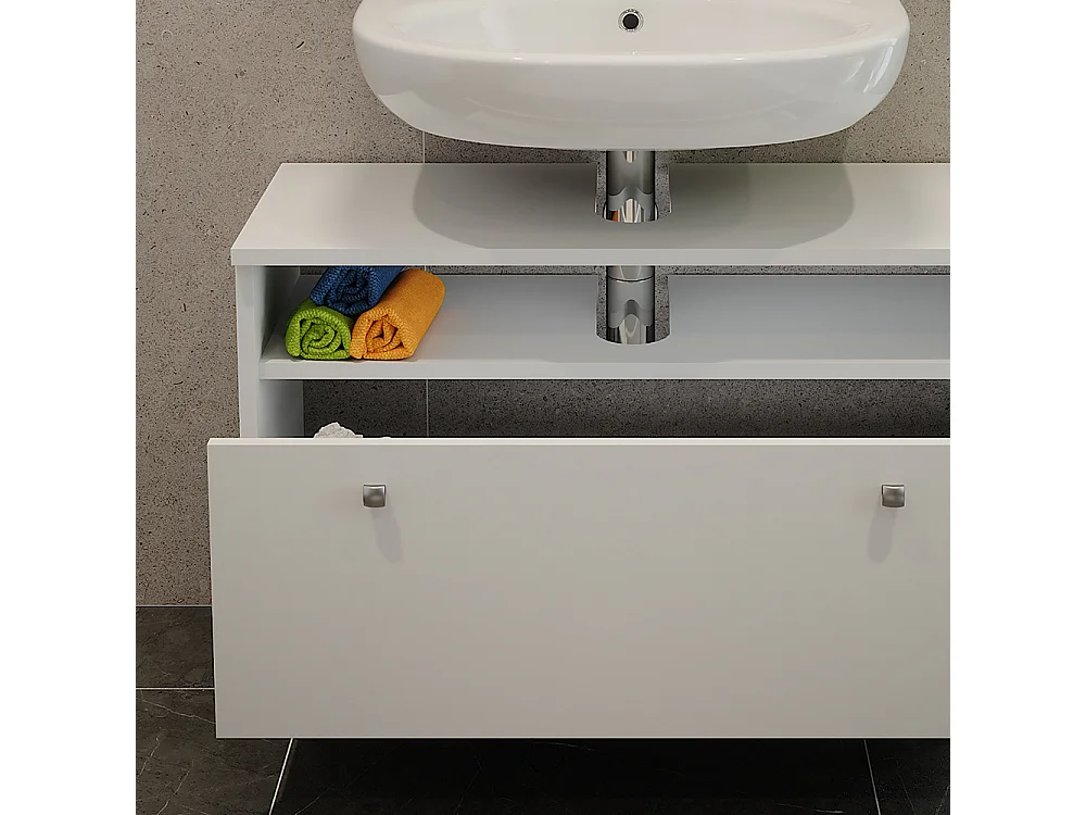 Mobiletto per lavabo bianco 80.2x32x54 fynn
