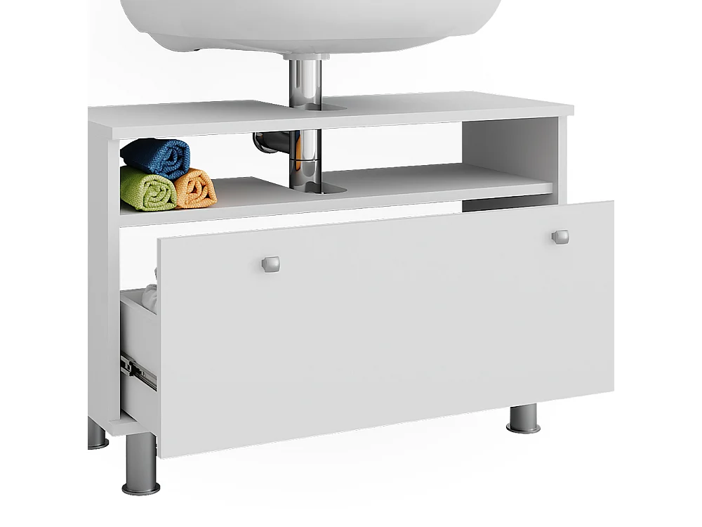 Mobiletto per lavabo bianco 80.2x32x54 fynn