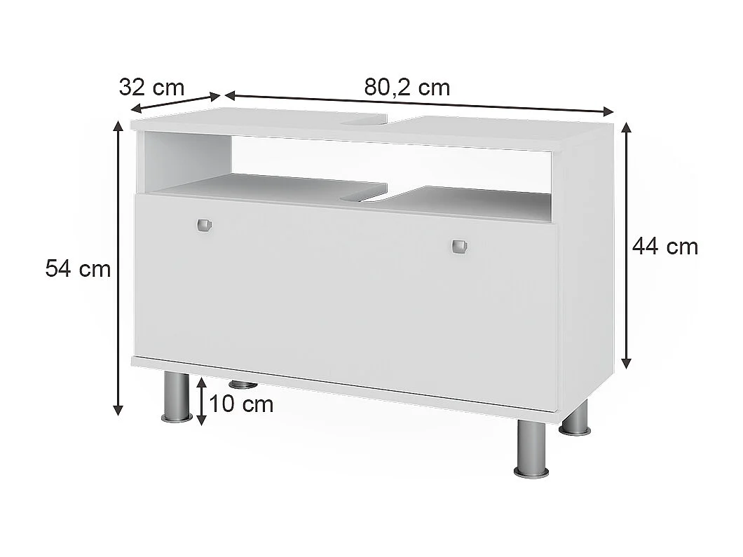 Meuble sous-vasque blanc 80.2x32x54 fynn