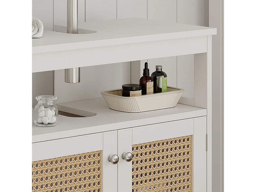 Meuble vasque simple blanc 60x30x60 rosario