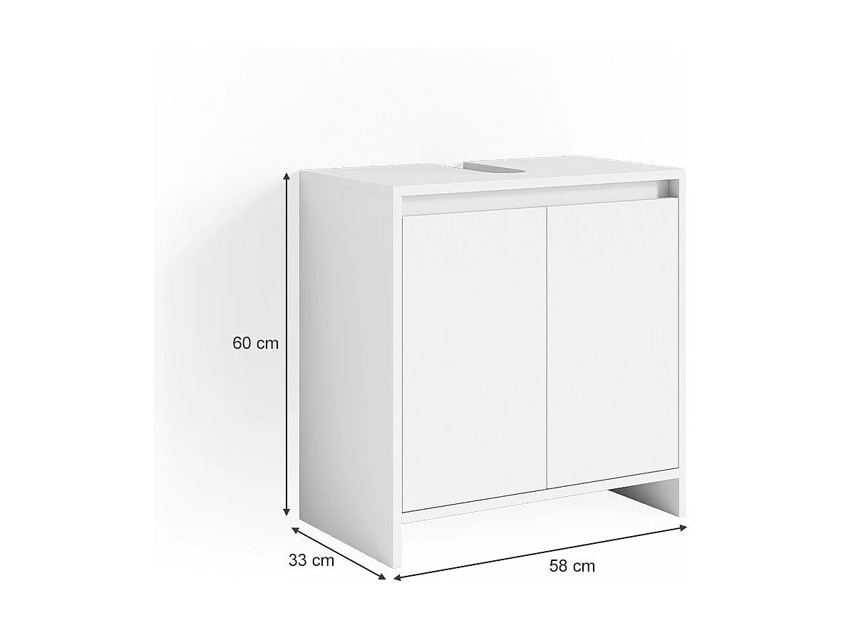 Waschbeckenunterschrank weiß 58x33x60 emma
