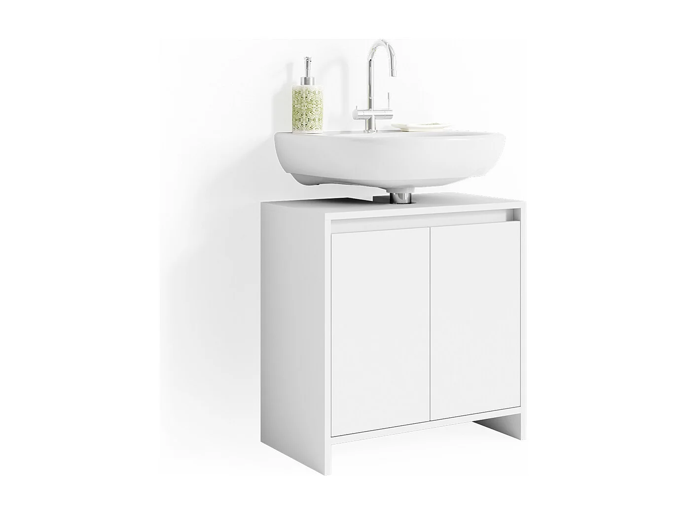 Meuble sous vasque simple blanc 58x33x60 emma