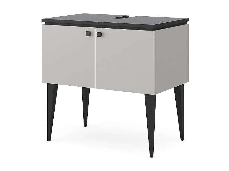Meuble sous vasque simple gris 80x50x79 gerta