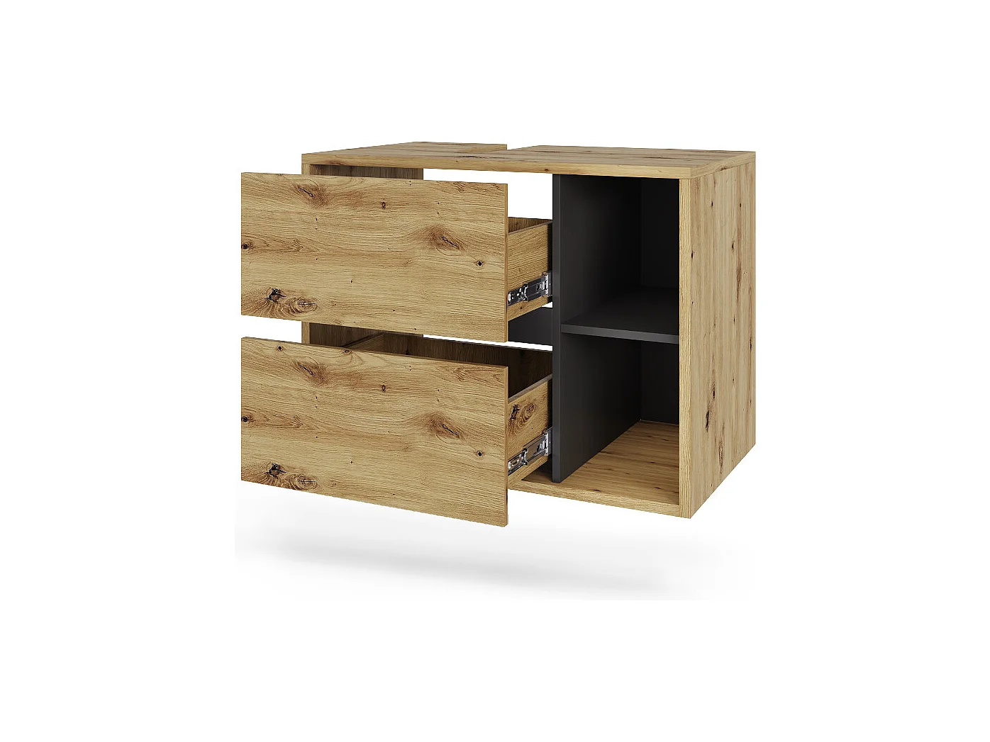 Meuble sous vasque artisan/gris 80x46x60 viola